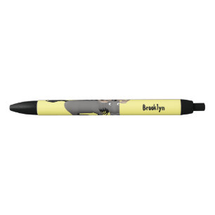 Stylo Noir Drôle wildebeest tourner dessin animé illustration