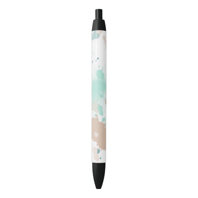 Stylo Noir Éclaboussures de peinture d'aquarelle (devant Vertical)