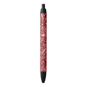 Stylo Noir Éclat de Parties scintillant rouge