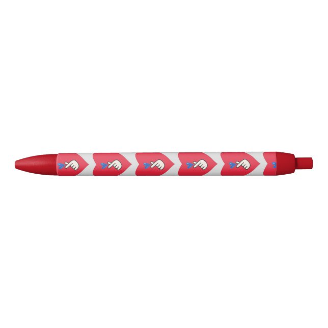 Stylo Noir École coréen Kpop Motif Rouge Bleu Coeur main (Devant)