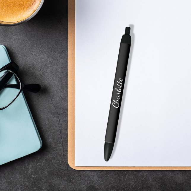 Stylo Noir Écriture de nom noir élégant (Créateur téléchargé)