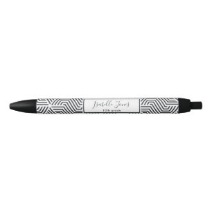 Stylo Noir écriture géométrique stylisée école personnalisée