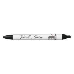 Stylo Noir Église Personnalisée Mariage Favoriser Cadeau Cade