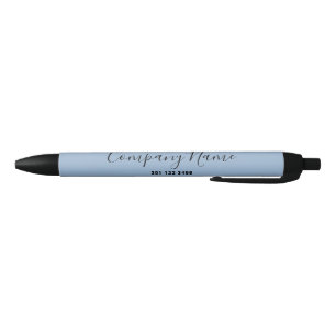Stylo Noir Elégant Bleu Bébé avec Noir Numéro de téléphone et