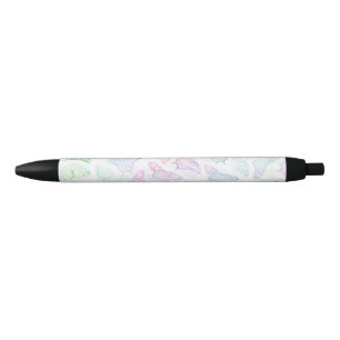 Stylo Noir Elégant bleu violet Parties scintillant papillon