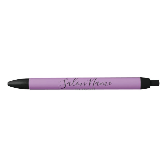Stylo Noir Élégant Lavande Promotion pour Salon (Devant)