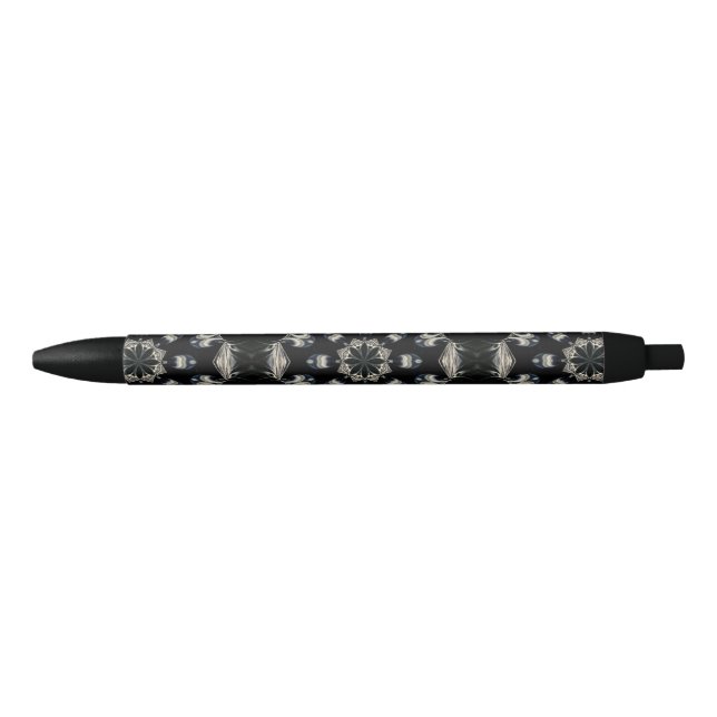 Stylo Noir Elégant Mandala (Devant)
