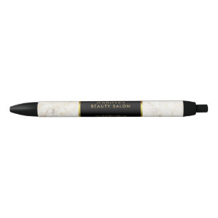 Stylo Noir Élégant marbre blanc or noir professionnel