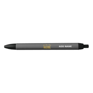 STYLO NOIR ÉLÉGANT MODERNE PERSONNALISABLE GRIS VÉRIFIÉ MARQU
