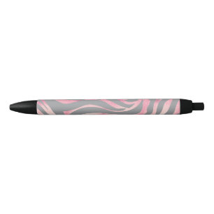 Stylo Noir Elegant Rose Gold Glitter Zebra Gray Animal Print