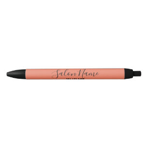 Stylo Noir Élégant salon d'affaires Saumon Nom Numéro de télé