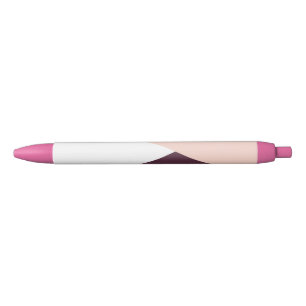 Stylo Noir Elégant triangle géométrique rose roux et borde