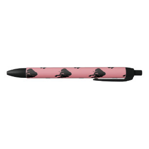 Stylo Noir Eléphant africain rose