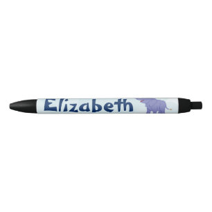 Stylo Noir Éléphant heureux (personnalisez)