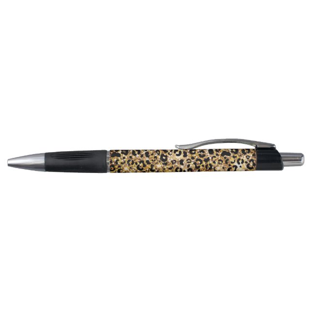 Stylo noir Empreinte de léopard (Haut)