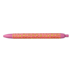 Stylo Noir Empreinte de léopard de corail