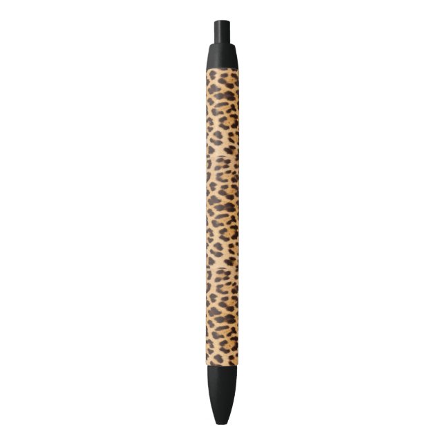 Stylo Noir empreinte de léopard de mode de safari sauvage (devant Vertical)