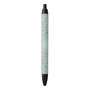 Stylo Noir Empreinte de léopard Gold Blue Ombre