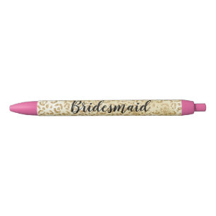 Stylo Noir Empreinte de léopard Gold Glam Parties scintillant
