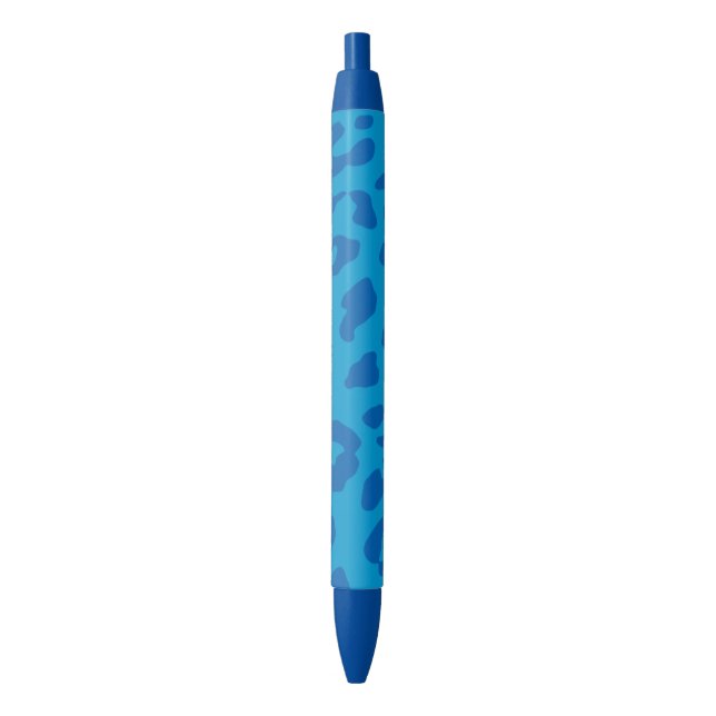 Stylo Noir Empreinte de léopard Pale Blues (devant Vertical)