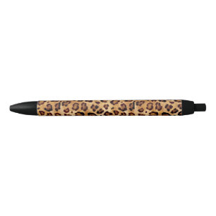 Stylo Noir Empreinte de léopard Rustic Texture