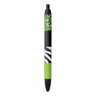 Stylo Noir Empreinte de léopard, Zebra Print, Poster de anima