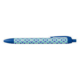 Stylo Noir Empreinte florale kimono, cobalt et aqua