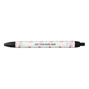 Stylo Noir Empreintes de pattes de CHIENS mignons et COEURS A