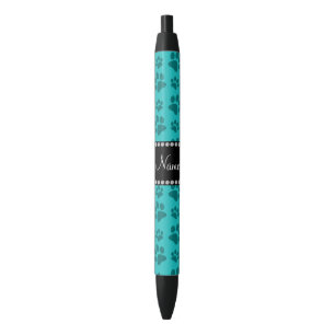 Stylo Noir Empreintes de pattes nommés personnalisés de chi