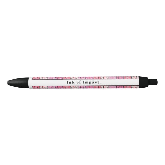 Stylo Noir Enseignant de texte personnalisé (Devant)
