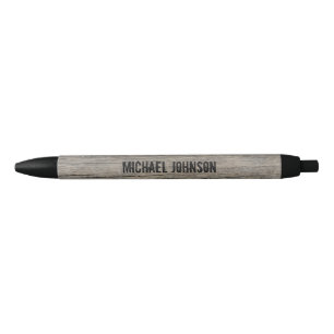Stylo Noir Entreprise personnalisée Bois rustique unique