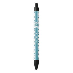 Stylo Noir Esprit d'équipe de volley-ball turquoise cadeaux a