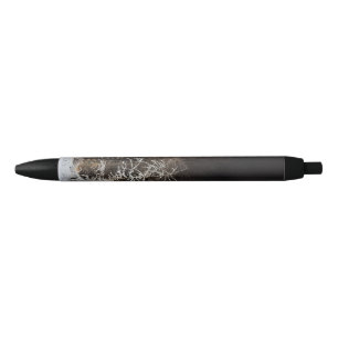 Stylo Noir Esthétique de la forêt hivernale givré