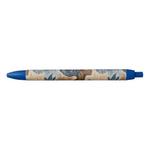 Stylo Noir Esthétique de tissu Adire afrobohémien, aquarelle