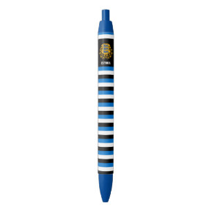Stylo Noir Estonie Drapeau mignon Patriotique