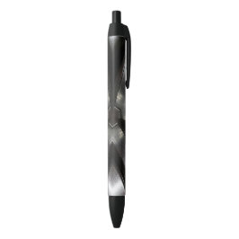Stylo noir et argent motif