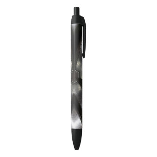Stylo noir et argent motif