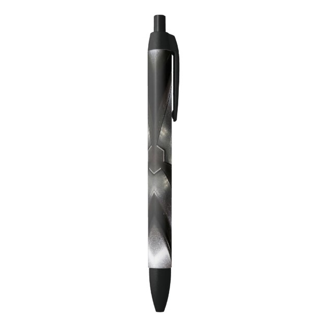 Stylo noir et argent motif (Bas (Vertical))