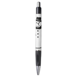 Stylo noir et blanc doux de bonhomme de neige