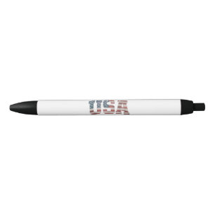 Stylo Noir États-Unis Drapeau Patriotique 4 juillet Amérique