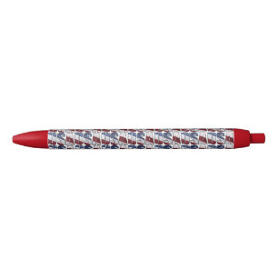 Stylo Noir États-Unis en rouge blanc et bleu drapeau patrioti