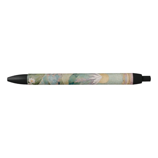Stylo Noir Ethereal Bloom: Pastel Mosaic Volcano in Spring (Devant)