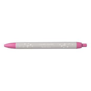 Stylo Noir Étincelle Étincelle Petit Étoile Argent Gris Étinc