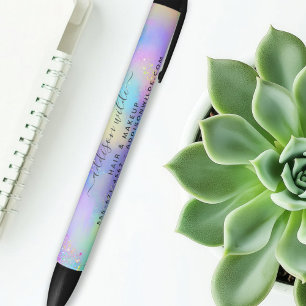 Stylo Noir Étincelle holographique Opale iridescente Entrepri