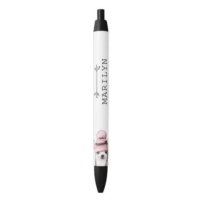 Stylo Noir Étincelle Personnalisée Le Minuscule Chi | Cute Ch (devant Vertical)