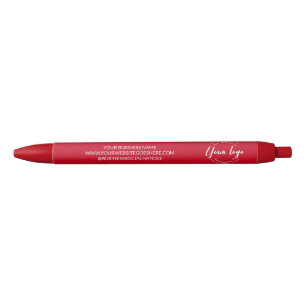 Stylo Noir Facile à utiliser modèle rouge Votre logo Entrepri