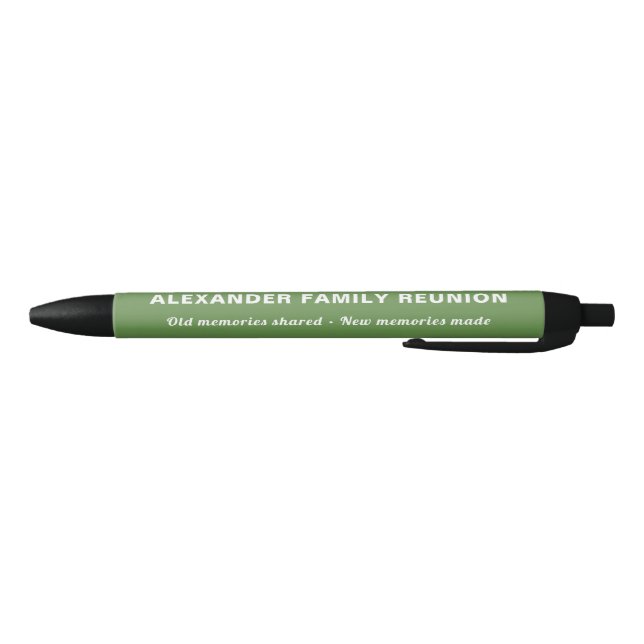 Stylo Noir Famille Reunion Green Souvenir Keepsaké Cadeau (Bas)