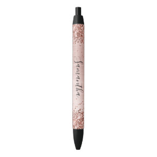Stylo Noir Faux Sparkly Rose Gold Glitter Blush ombre