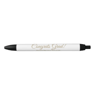Stylo Noir Félicitations grand or script personnalisé classe