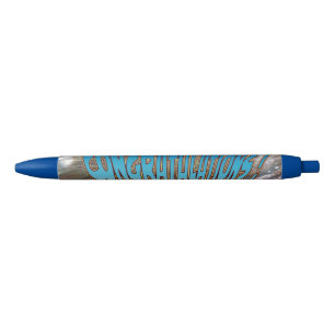Stylo Noir Félicitations Peacock Blue Graduation Pen